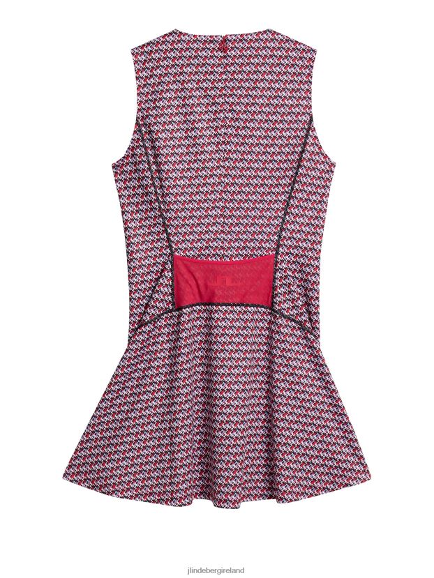 J.Lindeberg Women Helena Print Dress Micro Bridge Rose Red Clothing BXV8X41565