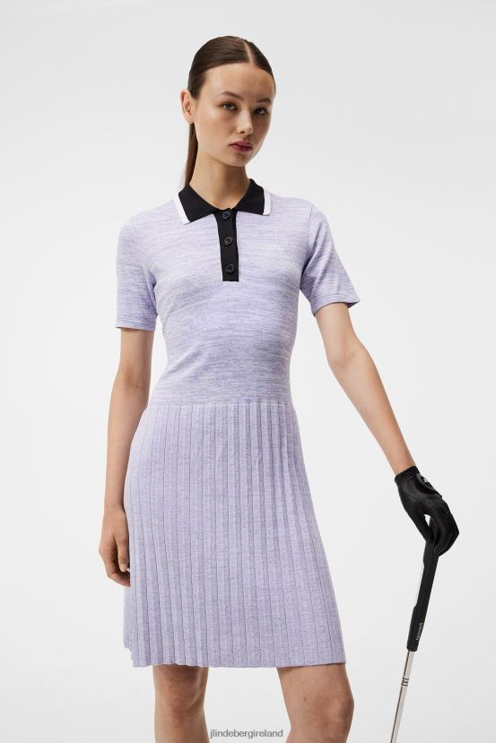 J.Lindeberg Women Holly Knitted Dress Sweet Lavender Clothing BXV8X41556 - Click Image to Close