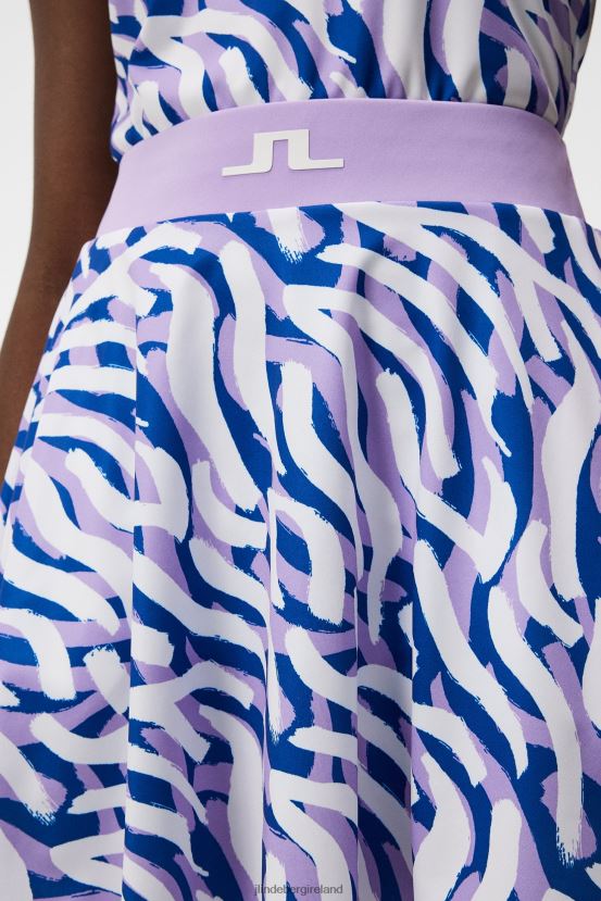 J.Lindeberg Women Joline Print Skirt Purple Painted Zebra Clothing BXV8X41597