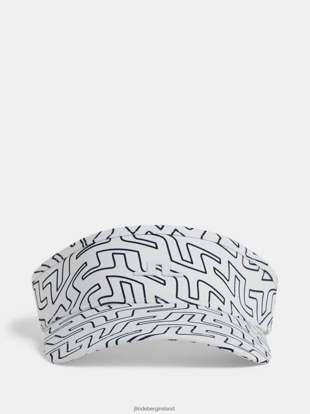 J.Lindeberg Women Bon Print Visor White Bridge Swirl Accessory BXV8X42003