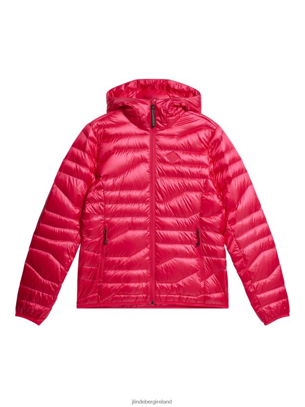 J.Lindeberg Women Cliff Light Down Hood Rose Red Clothing BXV8X41912 - Click Image to Close