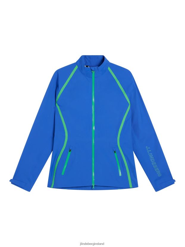 J.Lindeberg Women Coral Rain Jacket Dazzling Blue Clothing BXV8X41916