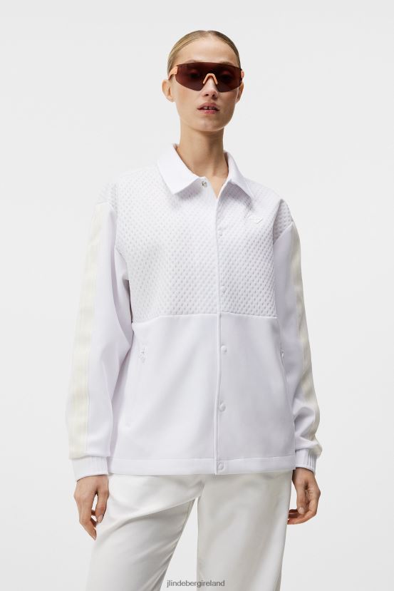 J.Lindeberg Women Nevaeh Coach Jacket White Clothing BXV8X41928 - Click Image to Close