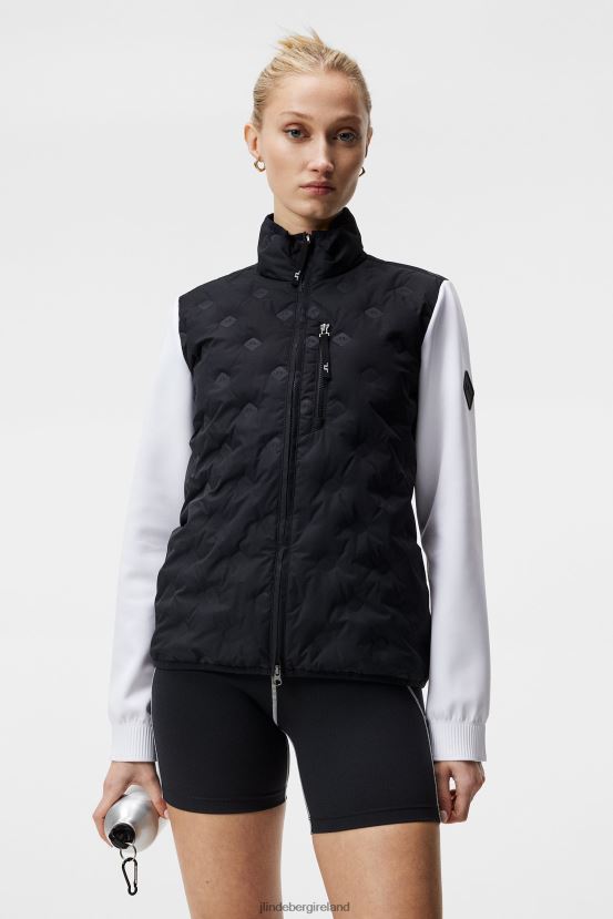 J.Lindeberg Women Rosetta Hybrid Jacket Black Clothing BXV8X41922 - Click Image to Close