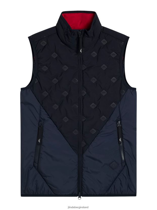 J.Lindeberg Women Rosetta Hybrid Vest Navy Clothing BXV8X41920 - Click Image to Close