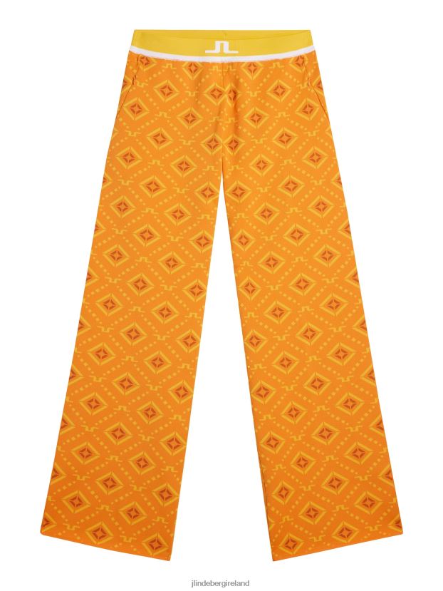 J.Lindeberg Women Emmie Knitted Pant Orange Diamond Logo Clothing BXV8X41725