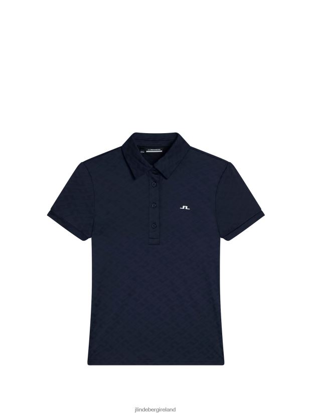 J.Lindeberg Women Alaya Jacquard Polo Navy Clothing BXV8X41542