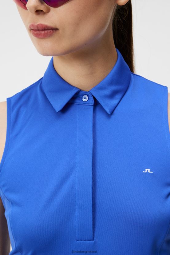 J.Lindeberg Women Dena Polo Dazzling Blue Clothing BXV8X41353