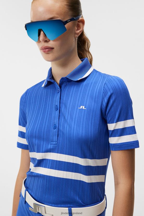 J.Lindeberg Women Moira Polo Dazzling Blue Clothing BXV8X41363