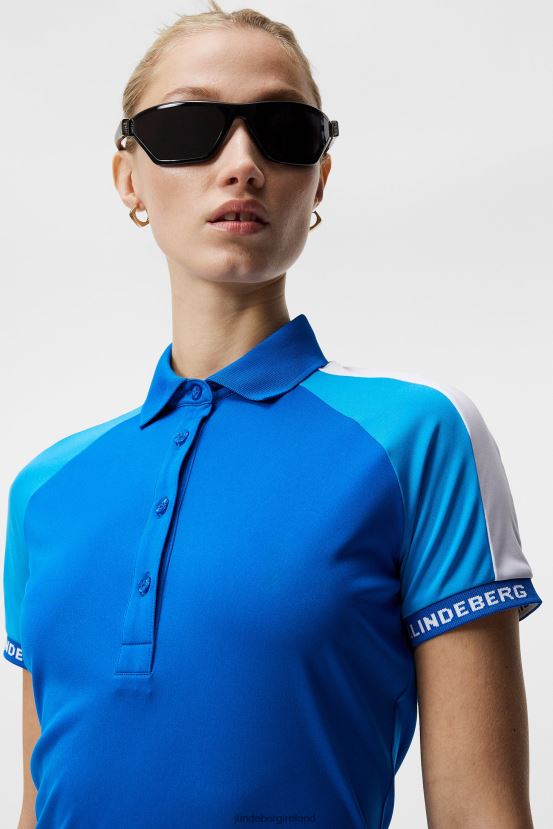 J.Lindeberg Women Perinne Polo Lapis Blue Clothing BXV8X41473