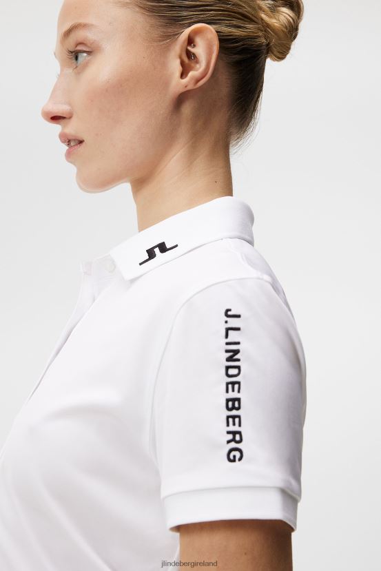 J.Lindeberg Women Tour Tech Golf Polo White Clothing BXV8X41552