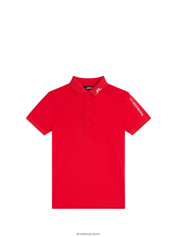 J.Lindeberg Women Tour Tech Polo Fiery Red Clothing BXV8X41469