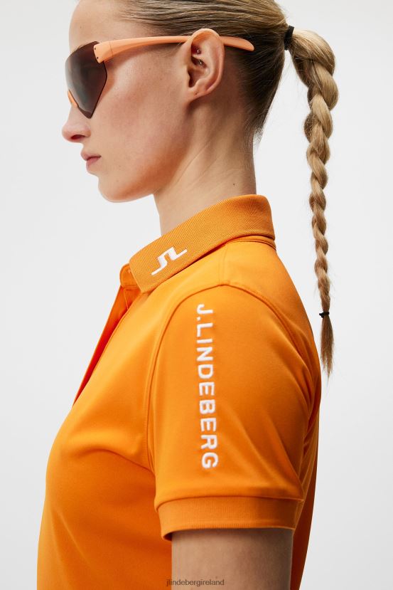 J.Lindeberg Women Tour Tech Polo Russet Orange Clothing BXV8X41470