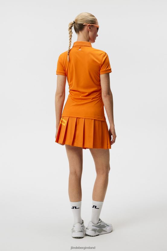 J.Lindeberg Women Tour Tech Polo Russet Orange Clothing BXV8X41470