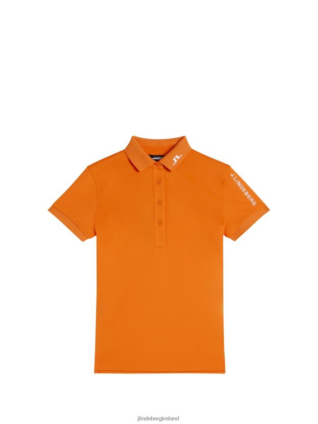 J.Lindeberg Women Tour Tech Polo Russet Orange Clothing BXV8X41470