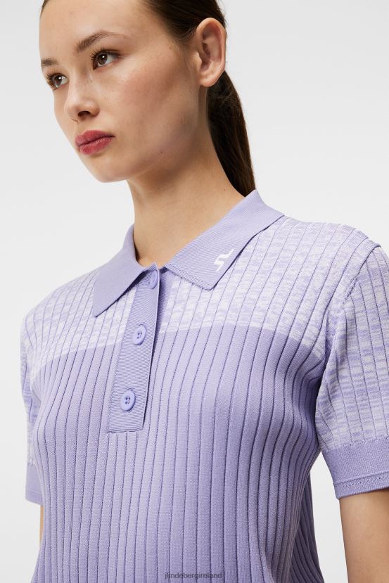 J.Lindeberg Women Acacia Knitted Shirt Sweet Lavender Clothing BXV8X41773