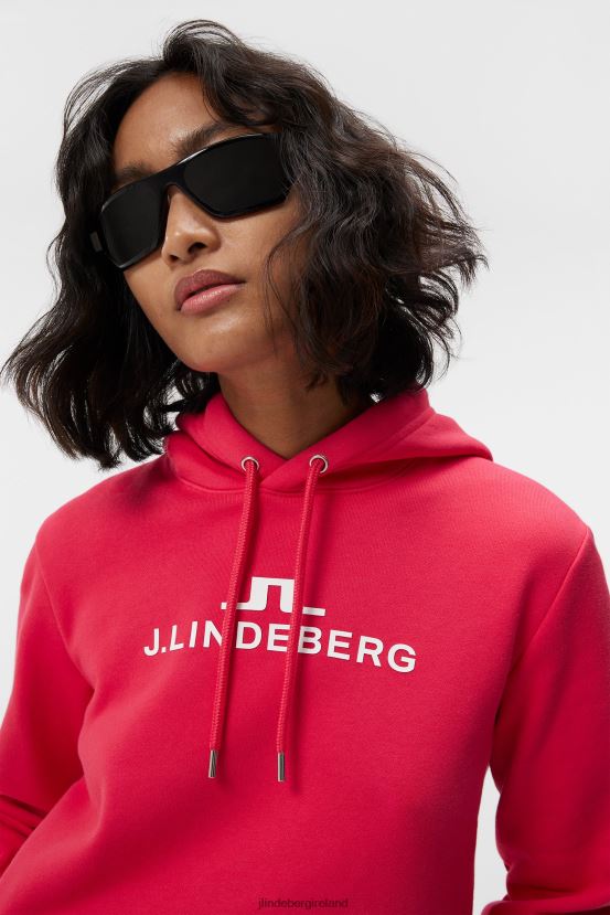 J.Lindeberg Women Alpha Hoodie Rose Red Clothing BXV8X41791