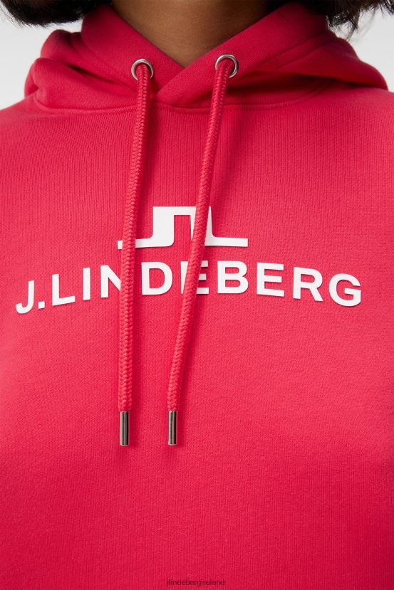 J.Lindeberg Women Alpha Hoodie Rose Red Clothing BXV8X41791