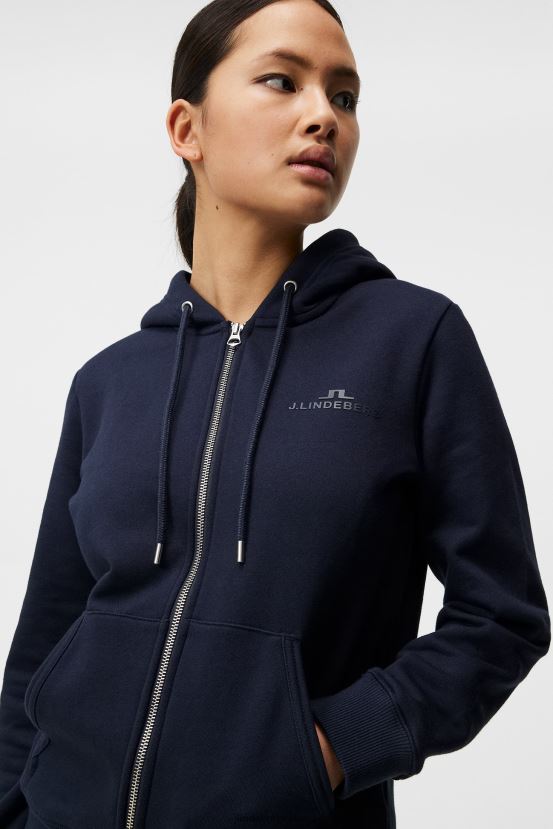 J.Lindeberg Women Alpha Zip Hood Navy Clothing BXV8X41889