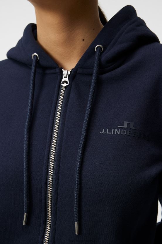 J.Lindeberg Women Alpha Zip Hood Navy Clothing BXV8X41889