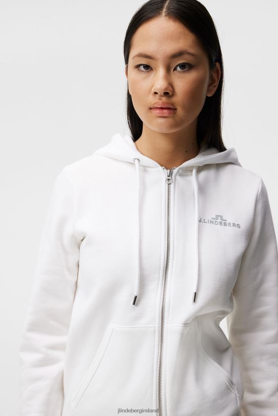 J.Lindeberg Women Alpha Zip Hood White Clothing BXV8X41890