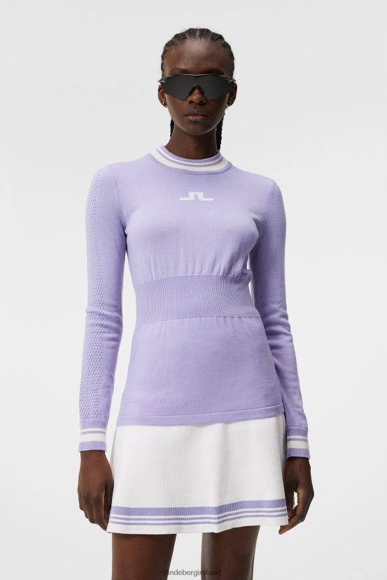 J.Lindeberg Women Bree Knitted Sweater Sweet Lavender Clothing BXV8X41767 - Click Image to Close