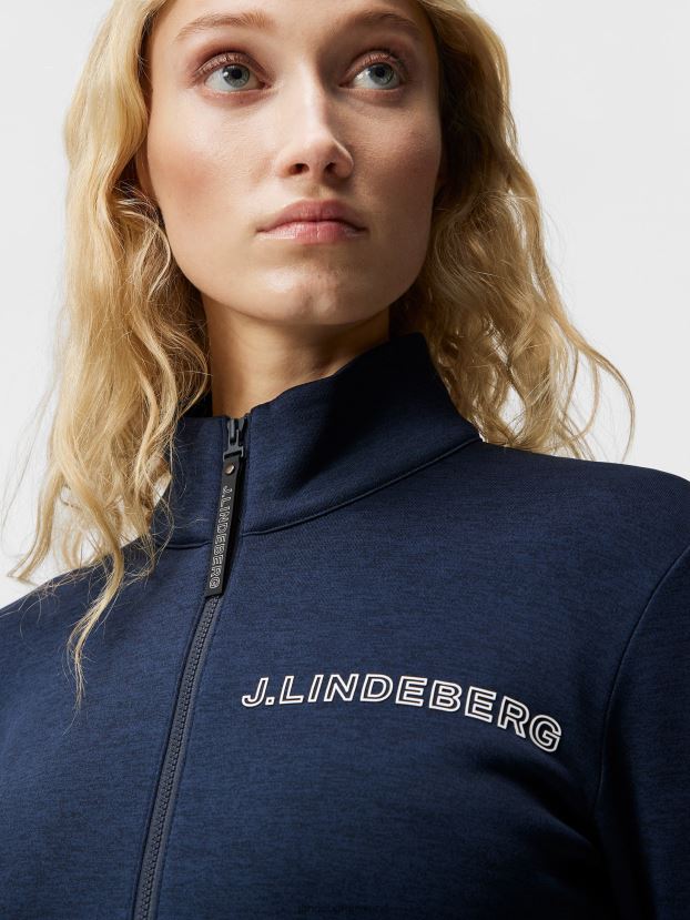 J.Lindeberg Women Kati Mid Layer Navy Melange Clothing BXV8X41861