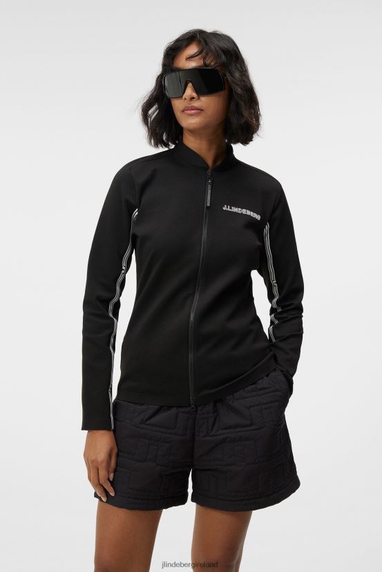 J.Lindeberg Women Wildcat Full Zip Mid Layer Black Clothing BXV8X41781