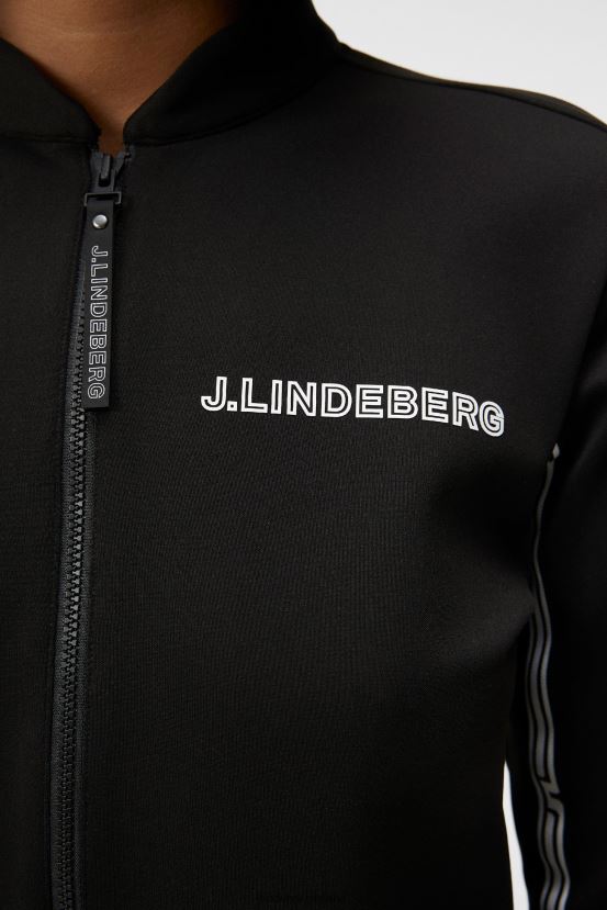 J.Lindeberg Women Wildcat Full Zip Mid Layer Black Clothing BXV8X41781