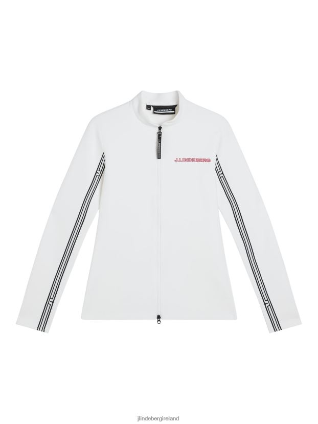 J.Lindeberg Women Wildcat Full Zip Mid Layer White Clothing BXV8X41782 - Click Image to Close