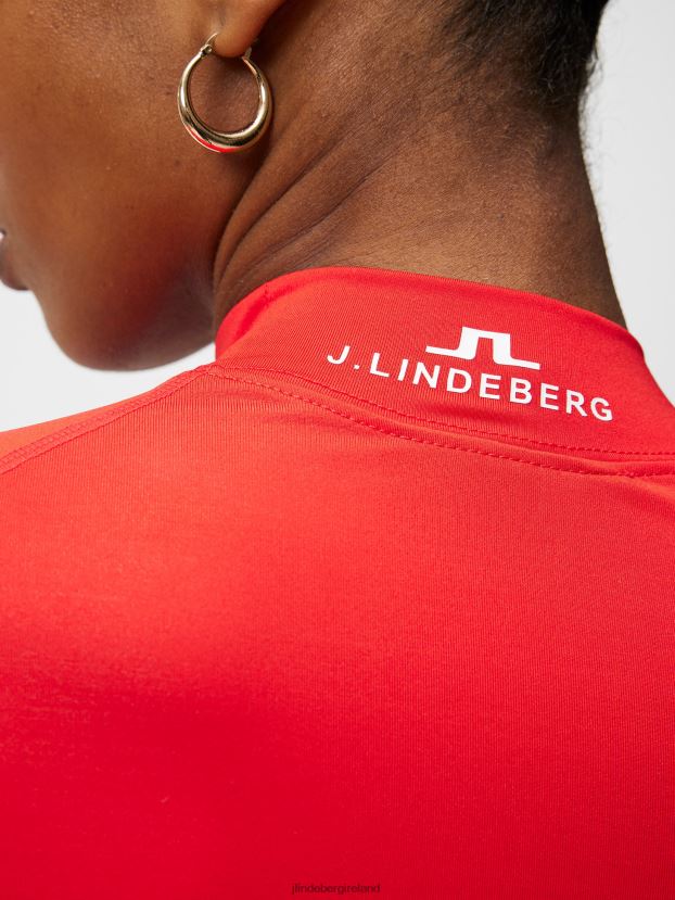 J.Lindeberg Women Asa Compression Top Fiery Red Clothing BXV8X41482