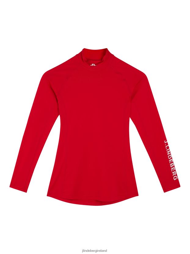 J.Lindeberg Women Asa Compression Top Fiery Red Clothing BXV8X41482