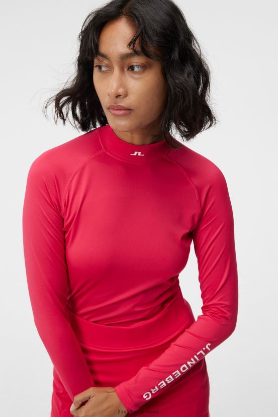 J.Lindeberg Women Asa Compression Top Rose Red Clothing BXV8X41371