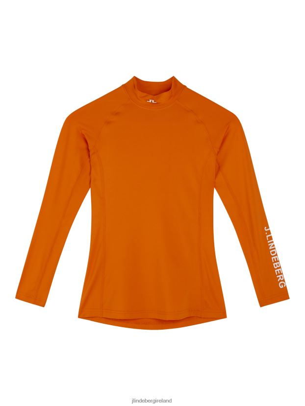 J.Lindeberg Women Asa Compression Top Russet Orange Clothing BXV8X41481