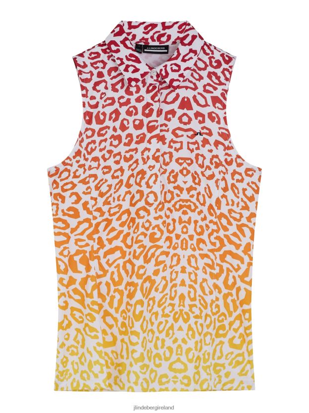 J.Lindeberg Women Dena Print Sleeveless Top Leo Reflect Sunset Clothing BXV8X41479