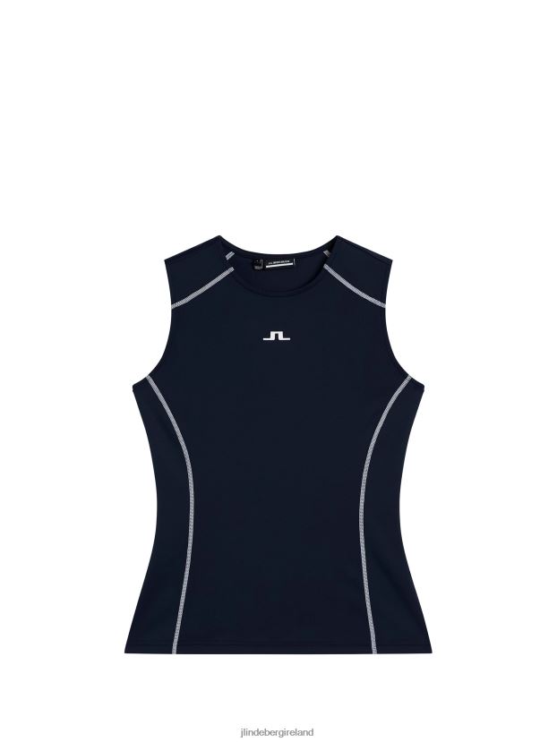 J.Lindeberg Women Mirit Sleeveless Top Navy Clothing BXV8X41456