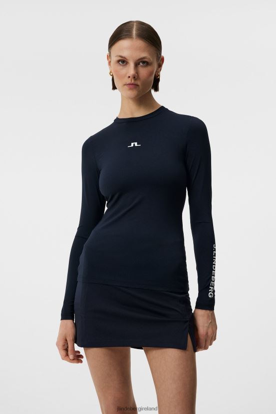 J.Lindeberg Women Tekla Top Navy Clothing BXV8X41493 - Click Image to Close